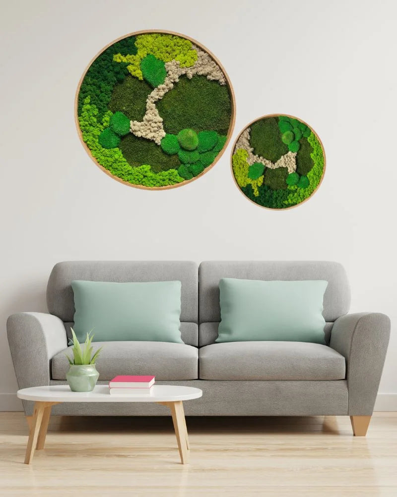 Rund mosstavla Hav – mosstavla från Forever Flora – Q 40cm