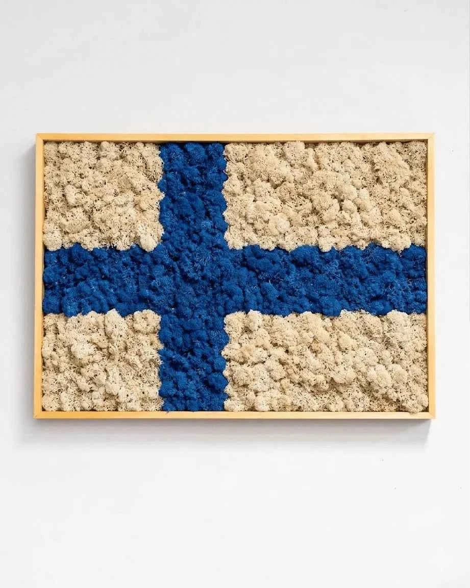 Sammaltaulu Suomi – Suomen lippu poronjäkälästä