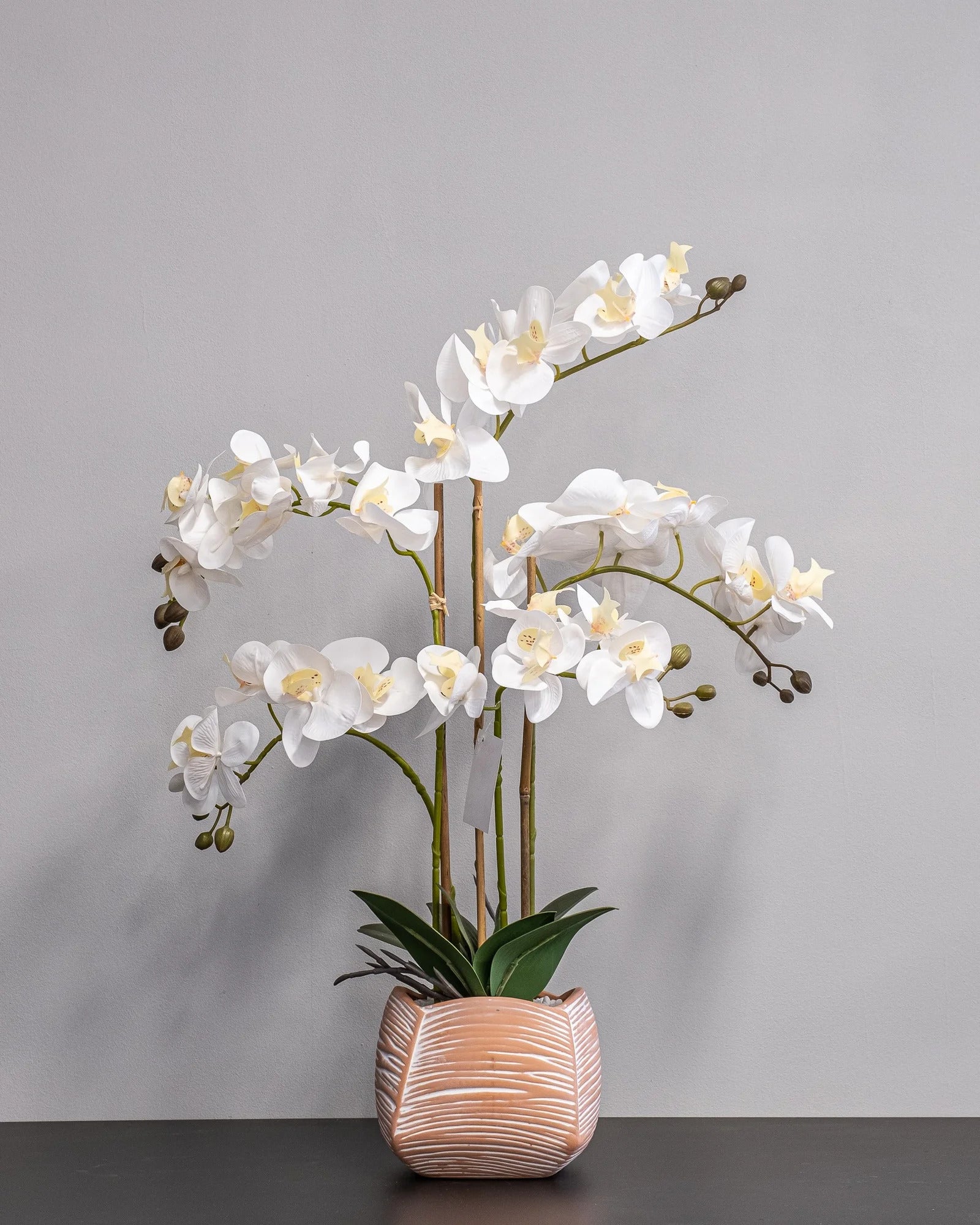 Konstgjord orkidé med vita blommor – 40 × 60 cm – konstgjord blomma från Forever Flora