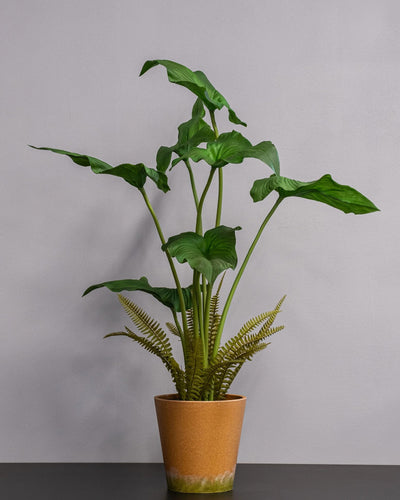 Konstgjord Alocasia cucullata krukväxt – 75 cm som dekorativ produkt för hem och inredning