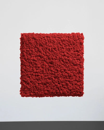 Mosspanel kvadrat i äkta renlav för modulär väggdekor – Lila, 50 × 50 cm