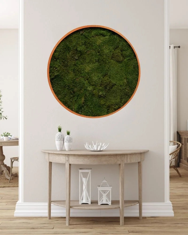 Rund mosstavla med äkta plattmossa – mosstavla från Forever Flora – Q 110 cm