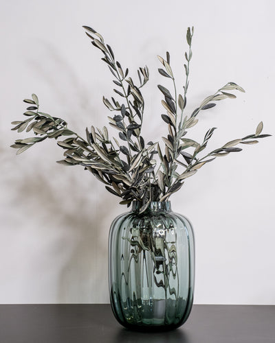 Preserved olive with naturally green leaves